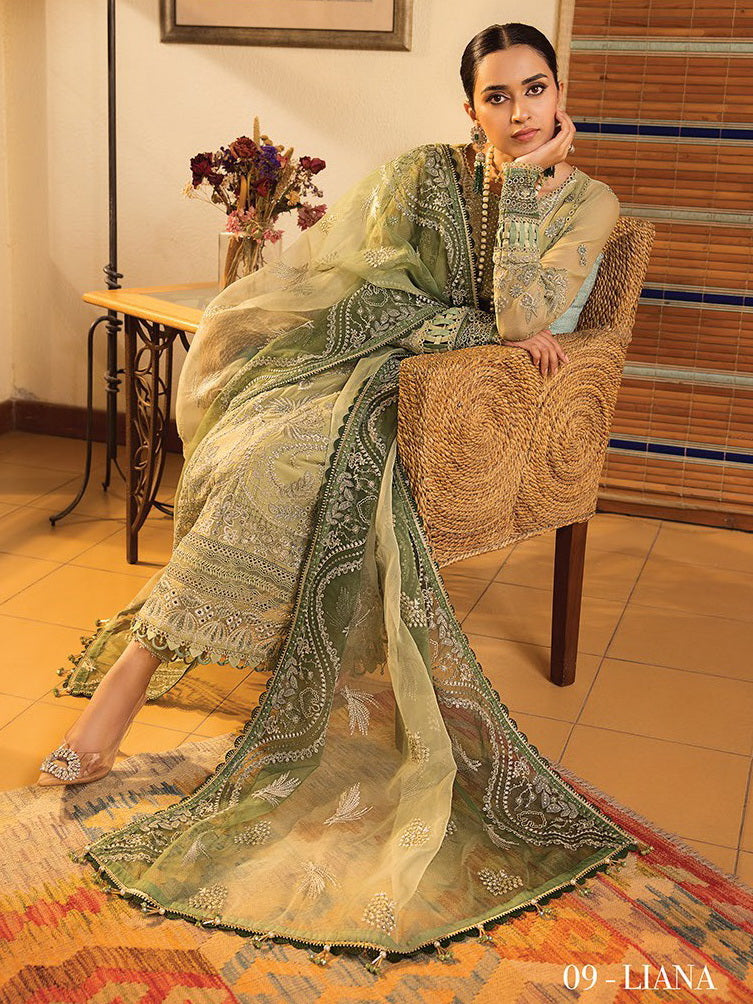 LaMode by Xenia Formals Unstitched Chiffon 3Pc Suit D-09 LIANA