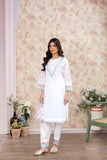 La Rosaa Spring Summer Embroidered Lawn Stitched 2Pc Suit LSS-24-04 White
