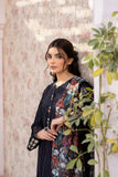 La Rosaa Spring Summer Embroidered Lawn Stitched 3Pc Suit LSS-24-10 Dark Blue Stripes