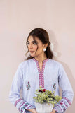 La Rosaa Spring Summer Embroidered Lawn Stitched 2Pc Suit LSS-24-07 Blue Stripes