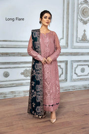 Alizeh Fashion Mah-e-Ru Unstitched Formal 3PC Suit D-10 Mahogany