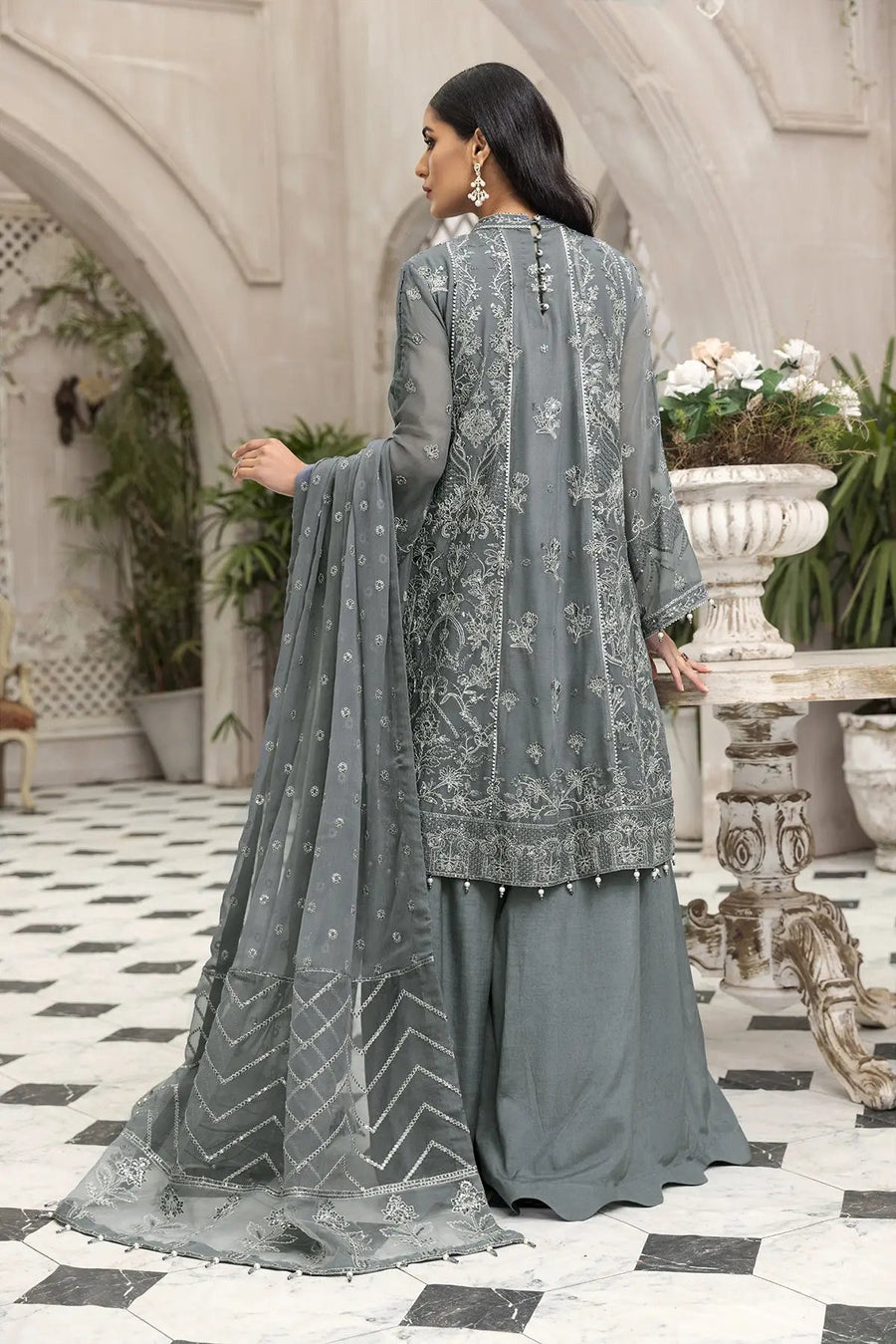 Alizeh Fashion Ik Dastaan Embroidered Chiffon 3Pc Suit D-05 MANZIL
