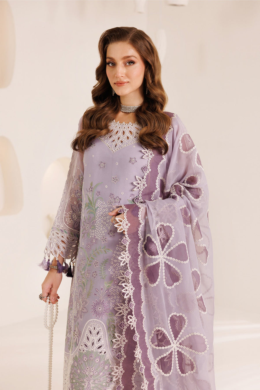 Alizeh Dhaagay Embroidered Chiffon Unstitched 3Pc Suit AF-DHG-5034-Kohsar