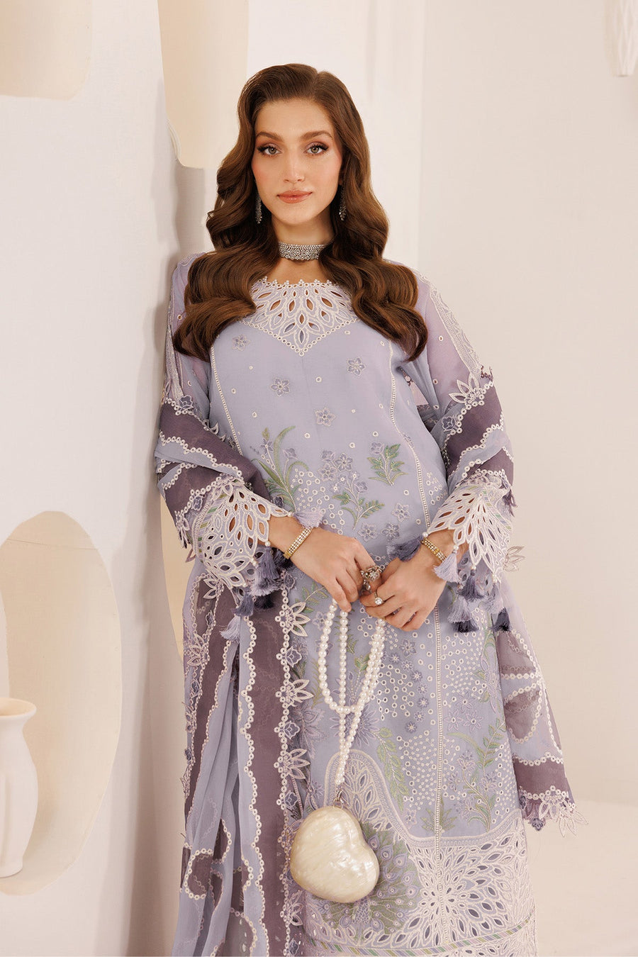 Alizeh Dhaagay Embroidered Chiffon Unstitched 3Pc Suit AF-DHG-5034-Kohsar