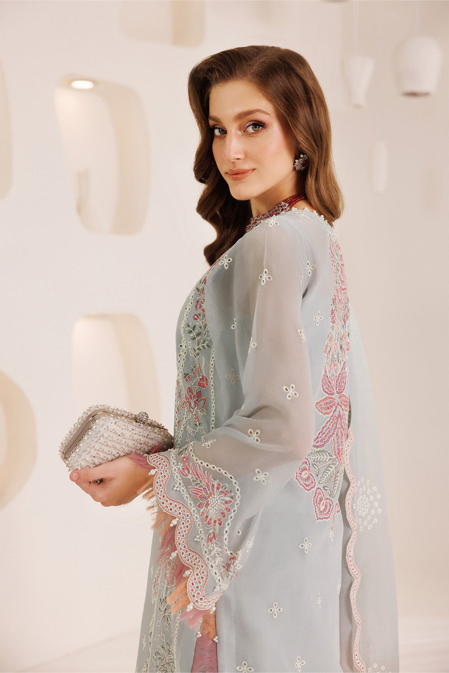 Alizeh Dhaagay Embroidered Chiffon Unstitched 3Pc Suit AF-DHG-5030-Mahrosh