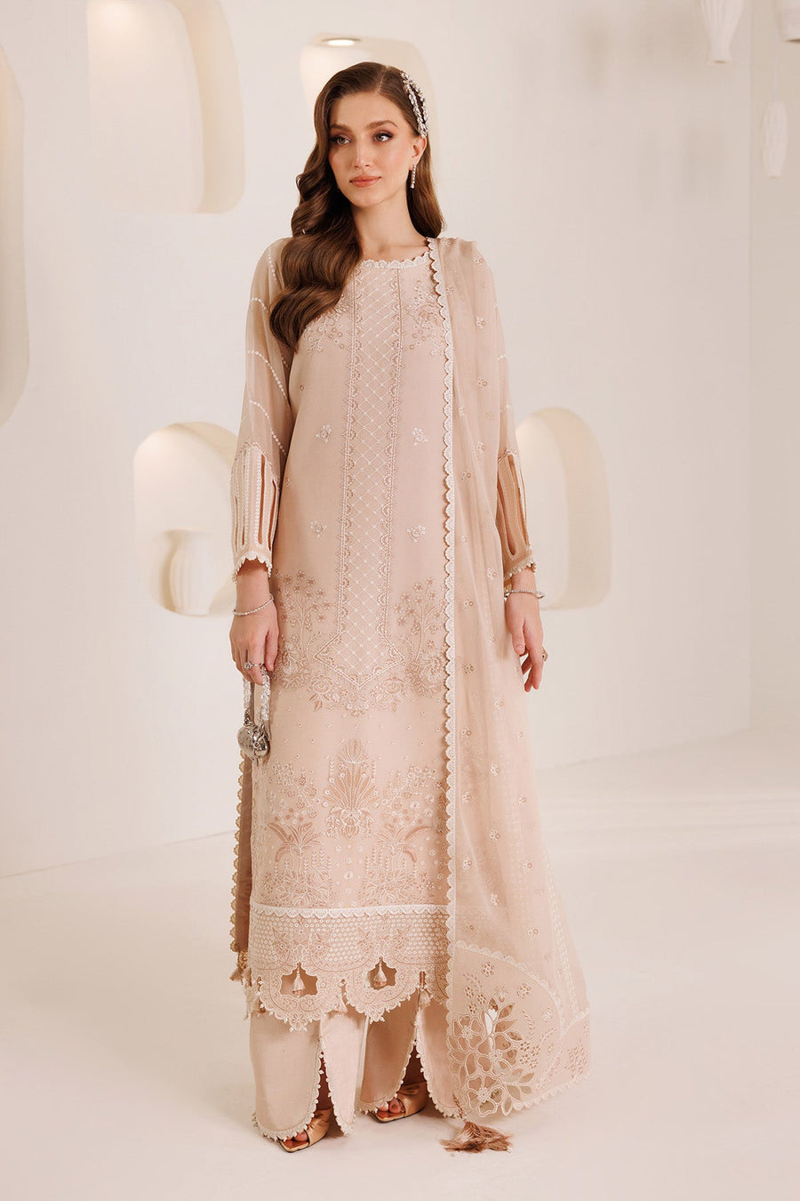 Alizeh Dhaagay Embroidered Chiffon Unstitched 3Pc Suit AF-DHG-5036-Ehal