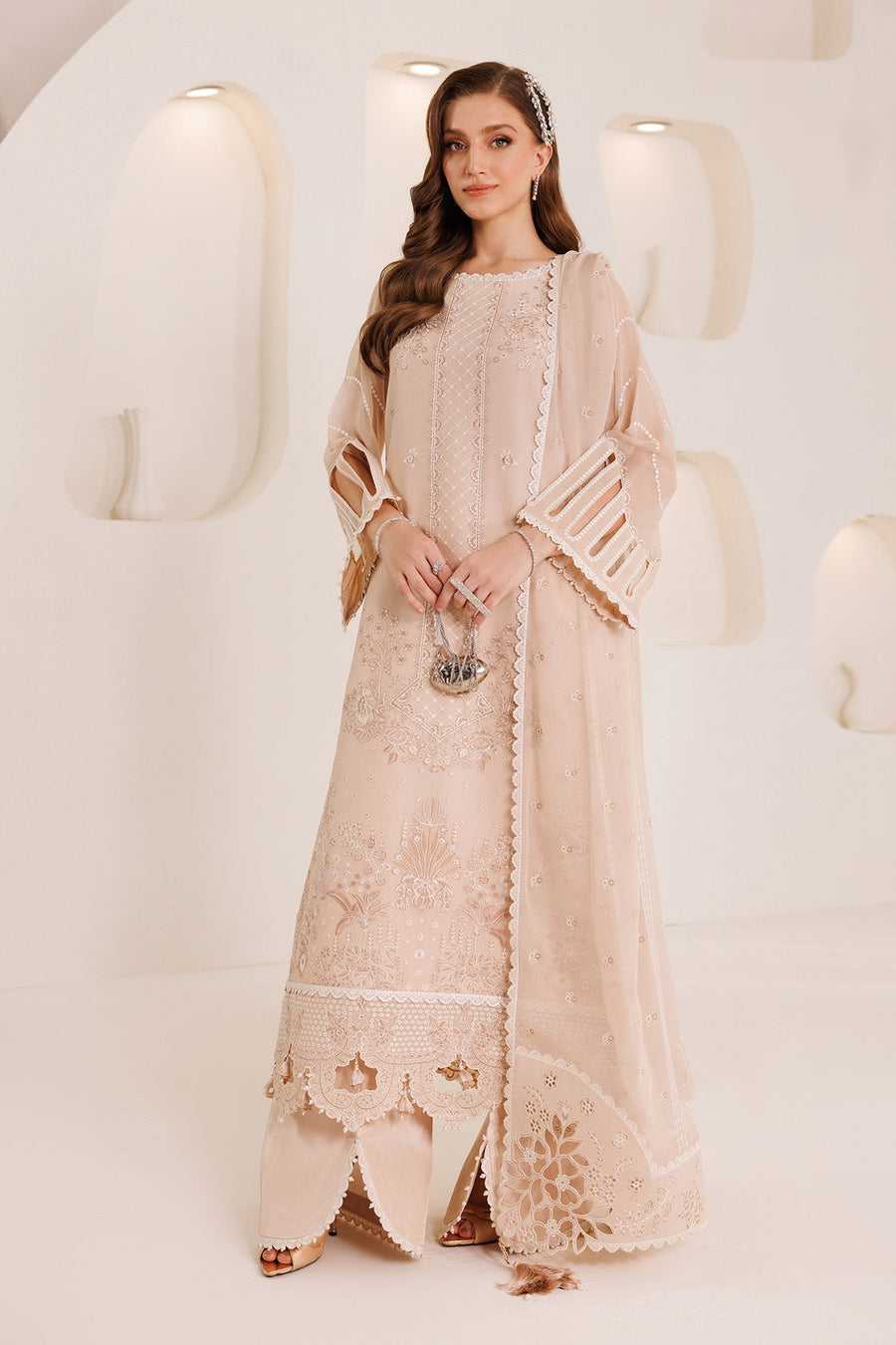 Alizeh Dhaagay Embroidered Chiffon Unstitched 3Pc Suit AF-DHG-5036-Ehal