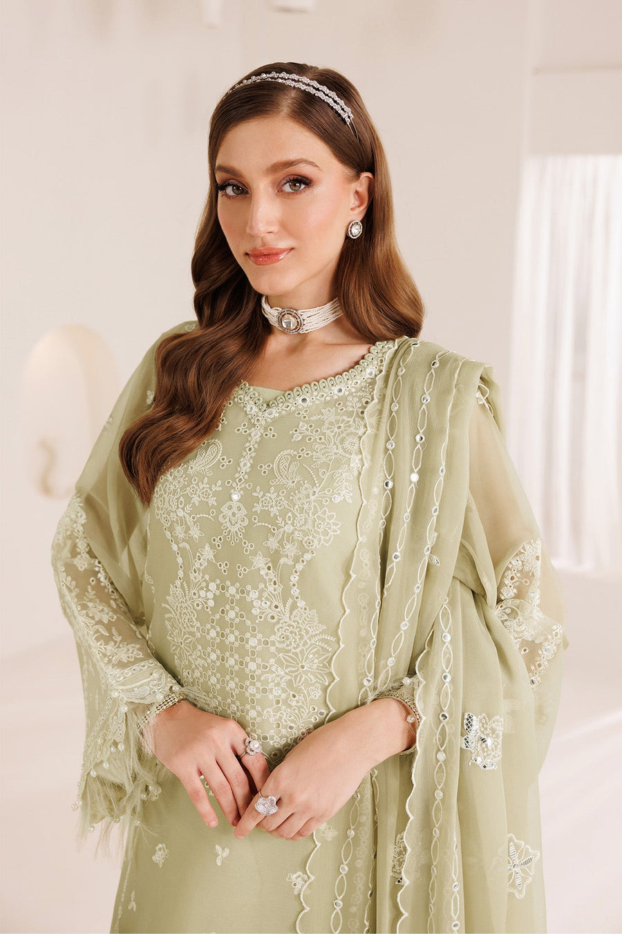 Alizeh Dhaagay Embroidered Chiffon Unstitched 3Pc Suit AF-DHG-5031-Ahana