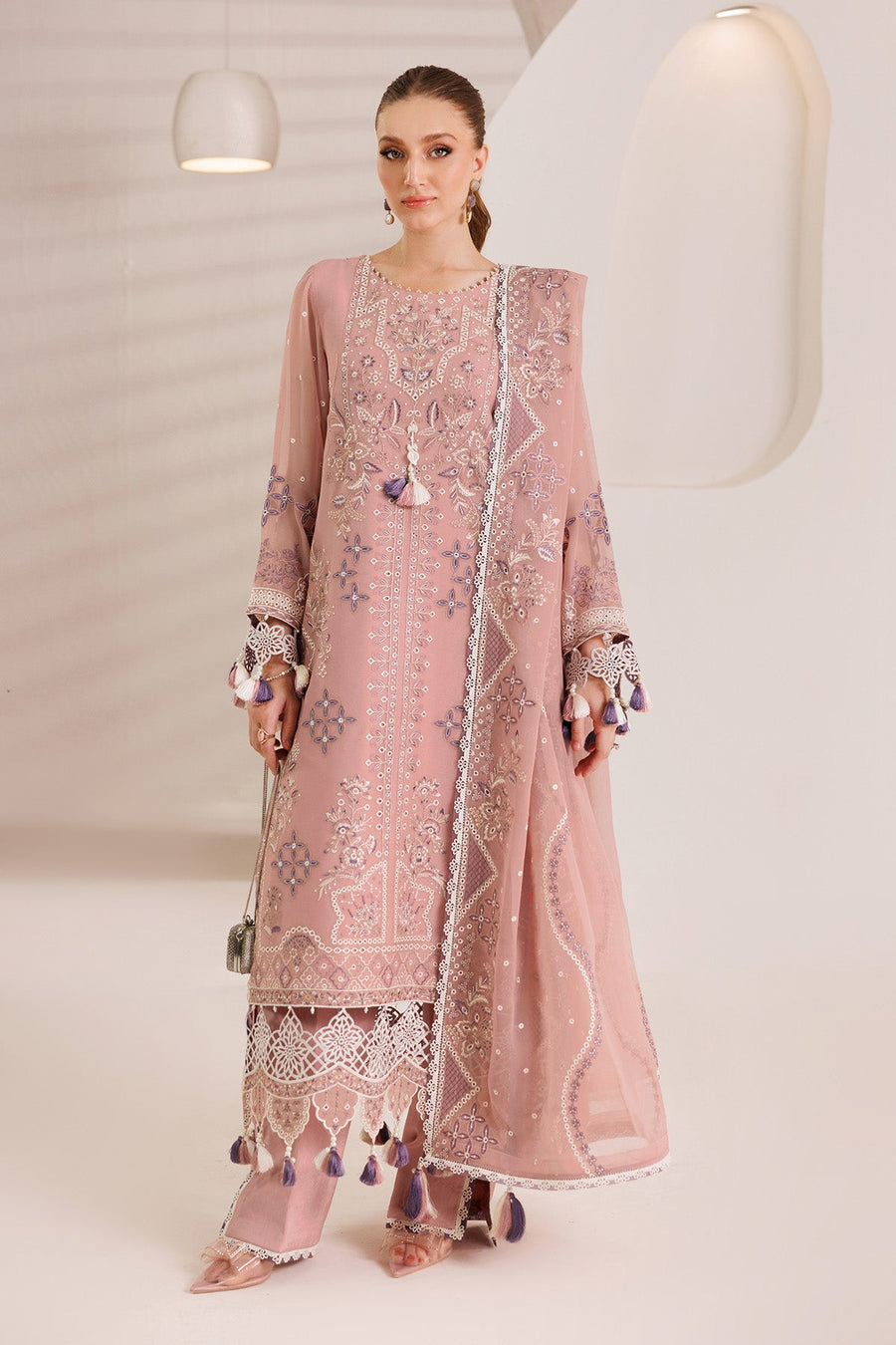 Alizeh Dhaagay Embroidered Chiffon Unstitched 3Pc Suit AF-DHG-5032-Aabia