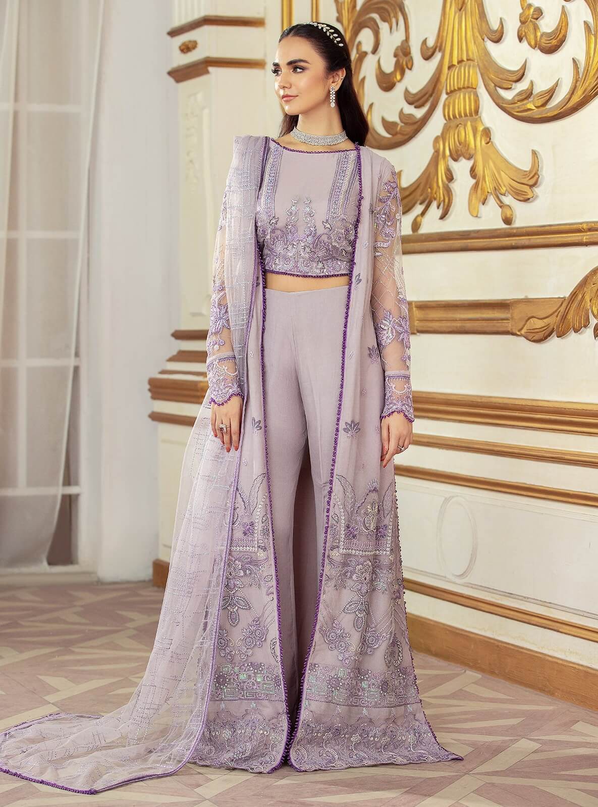 House of Nawab Gul Mira Luxury Formal Unstitched 3PC Suit 06-TANAZ