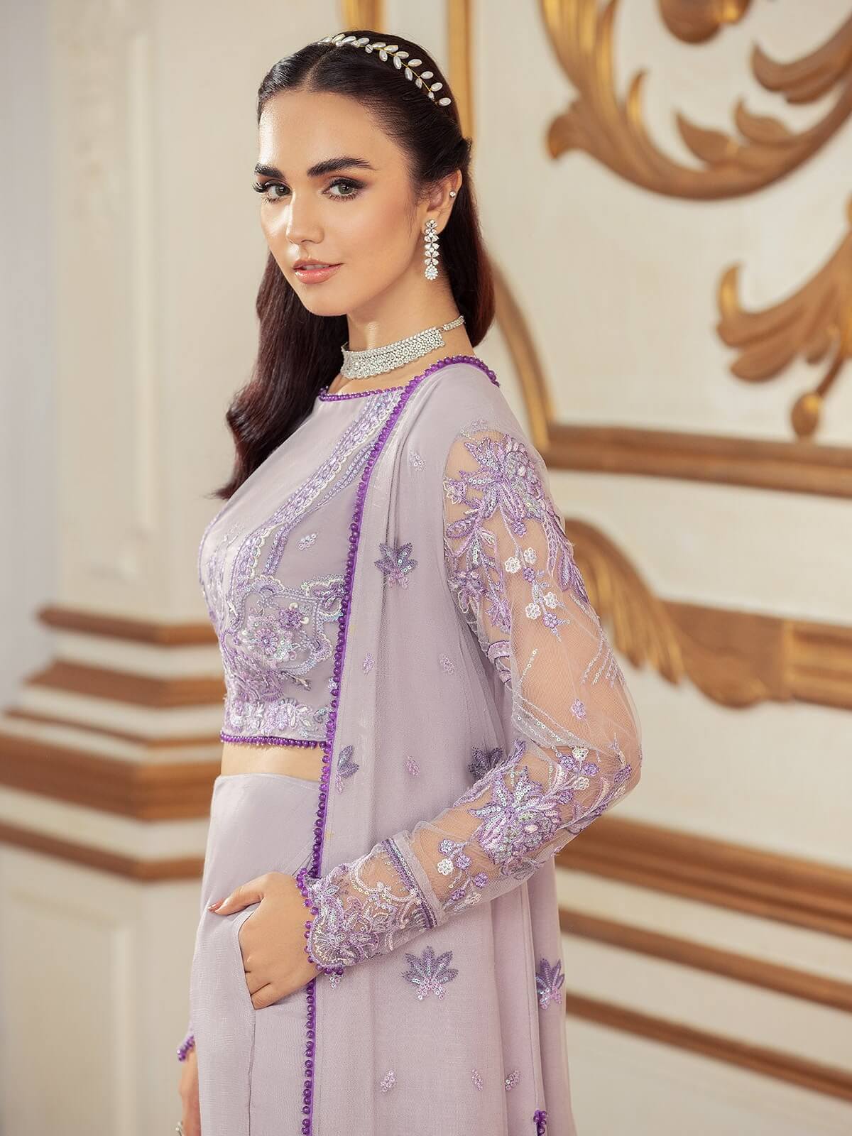 House of Nawab Gul Mira Luxury Formal Unstitched 3PC Suit 06-TANAZ