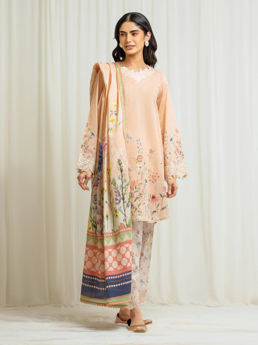 edenrobe Premium Festive Unstitched Lawn 3Pc Suit EWU6V1-33010
