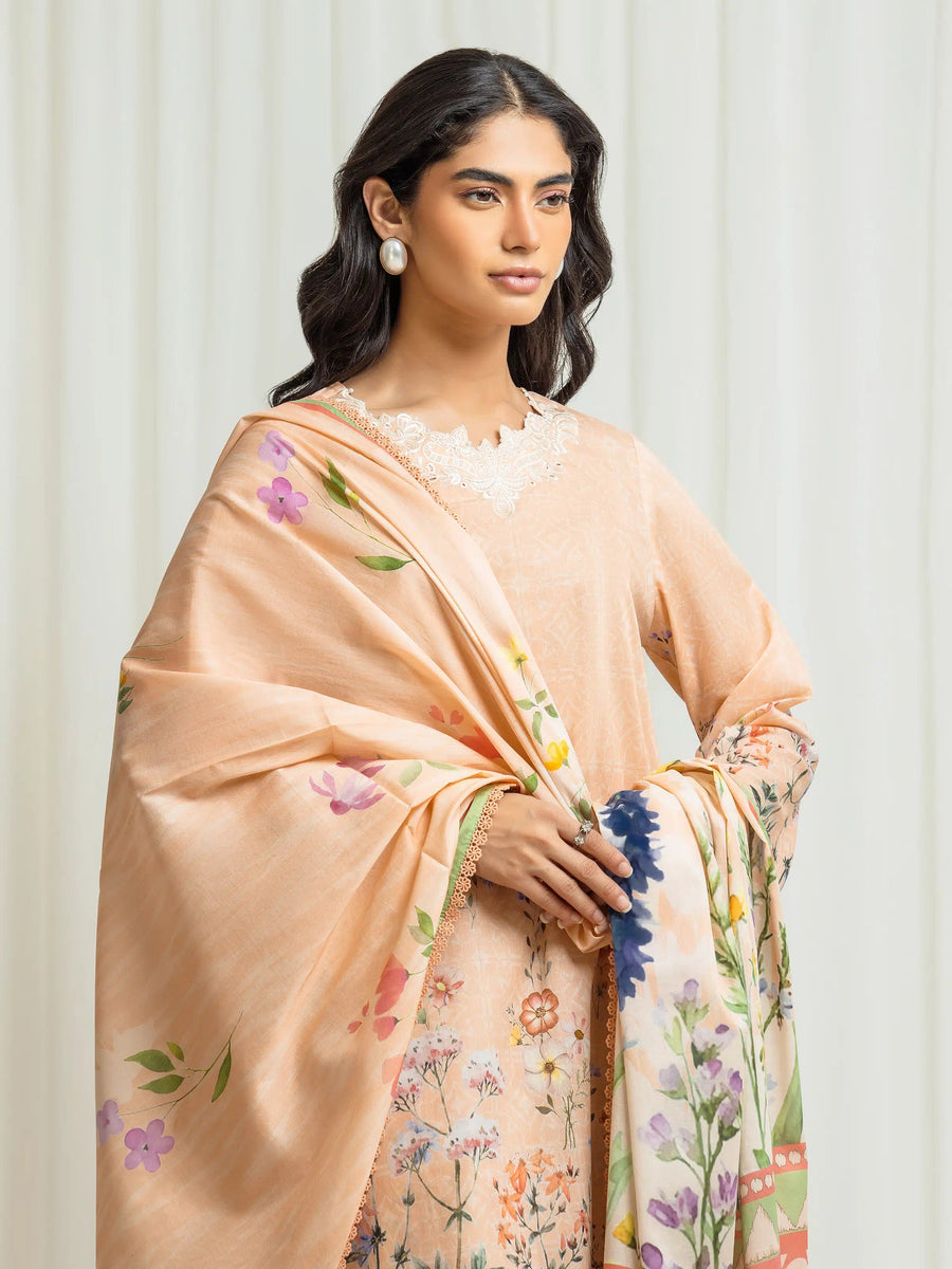 edenrobe Premium Festive Unstitched Lawn 3Pc Suit EWU6V1-33010