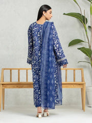 edenrobe Allure Lawn Unstitched Printed 3Pc Suit EWU24A1-28357