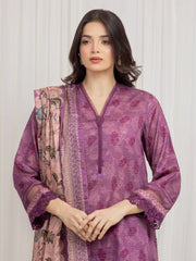edenrobe Merak Printed Zari Lawn Unstitched 3Pc Suit EWU6M6-008
