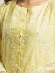 edenrobe Premium Embroidered Chanderi Unstitched 3Pc Suit EWU24V6-28736