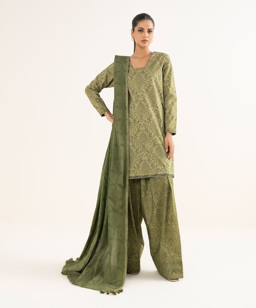 Sapphire Embroidered Cross Hatch Unstitched 3Pc Suit 0PEDY25V936B