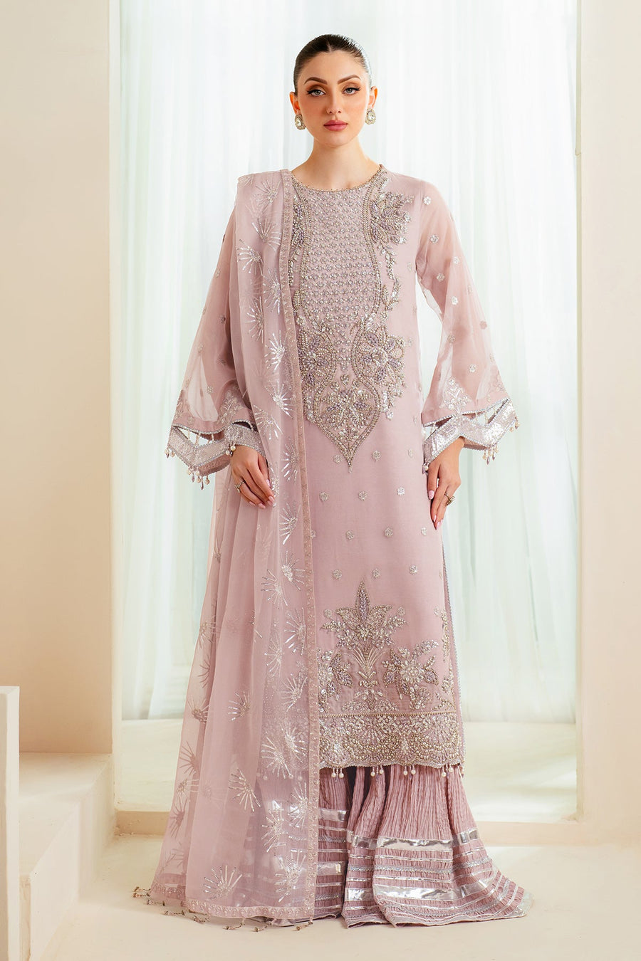 Alizeh Aymal Embroidered Chiffon Unstitched 3Pc Suit AF-BHM-4045-Sira