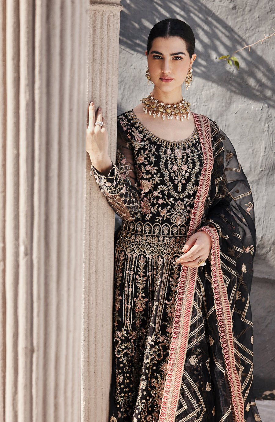 Emaan Adeel Nawabzadi Embroidered Organza Unstitched 3Pc Suit - MAANVI
