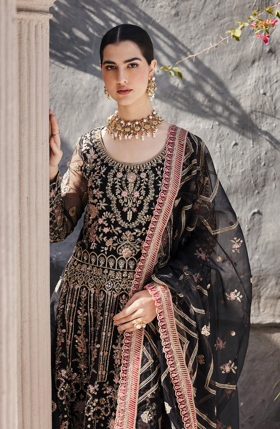 Emaan Adeel Nawabzadi Embroidered Organza Unstitched 3Pc Suit - MAANVI