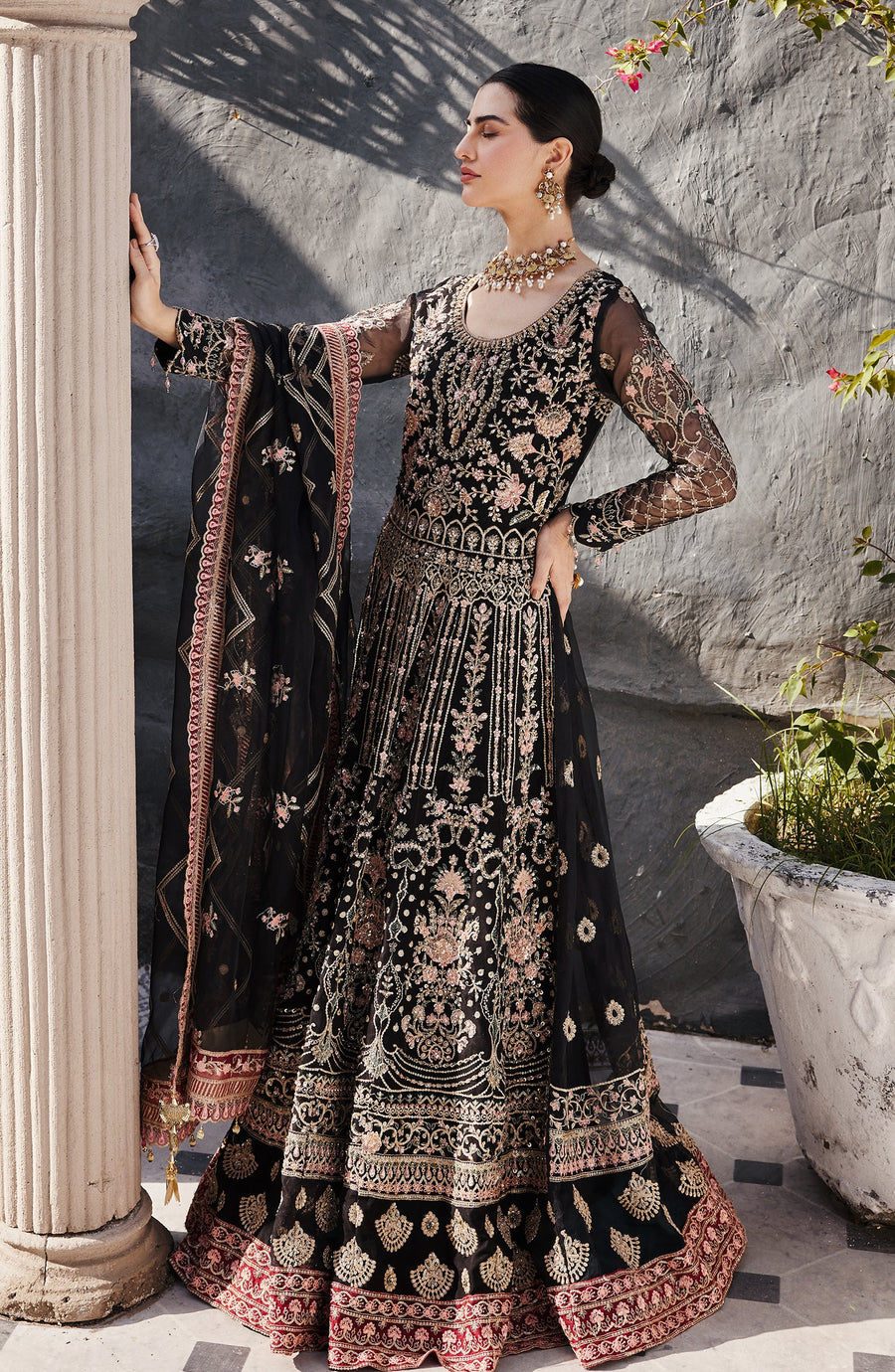 Emaan Adeel Nawabzadi Embroidered Organza Unstitched 3Pc Suit - MAANVI