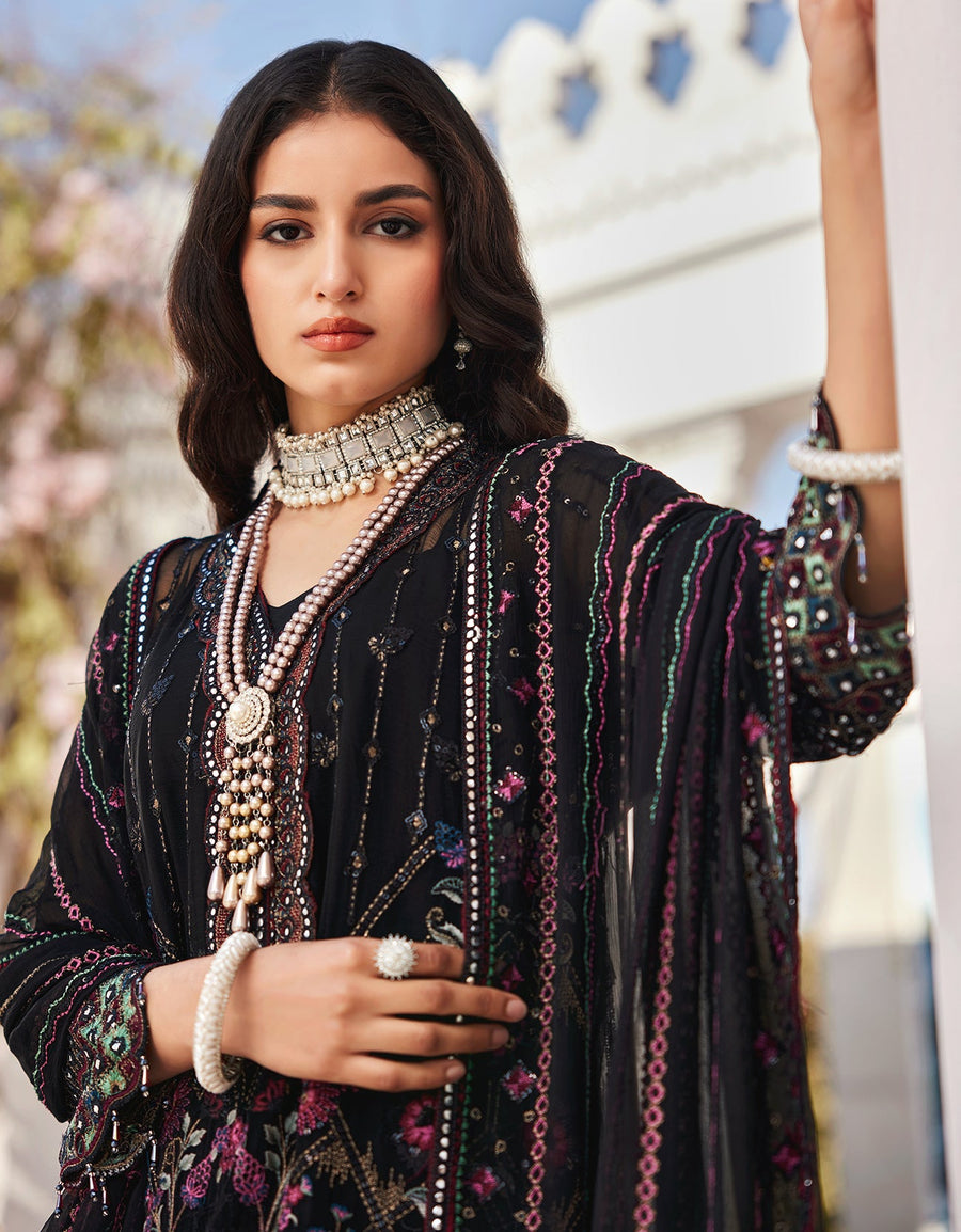 Nafasat by Emaan Adeel Embroidered Chiffon Unstitched 3Pc Suit NF-204