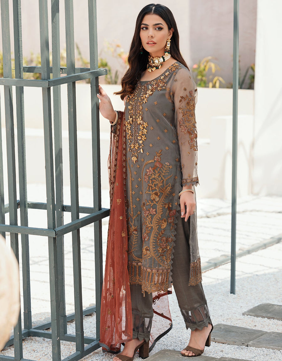 Nafasat by Emaan Adeel Embroidered Organza Unstitched 3Pc Suit NF-03