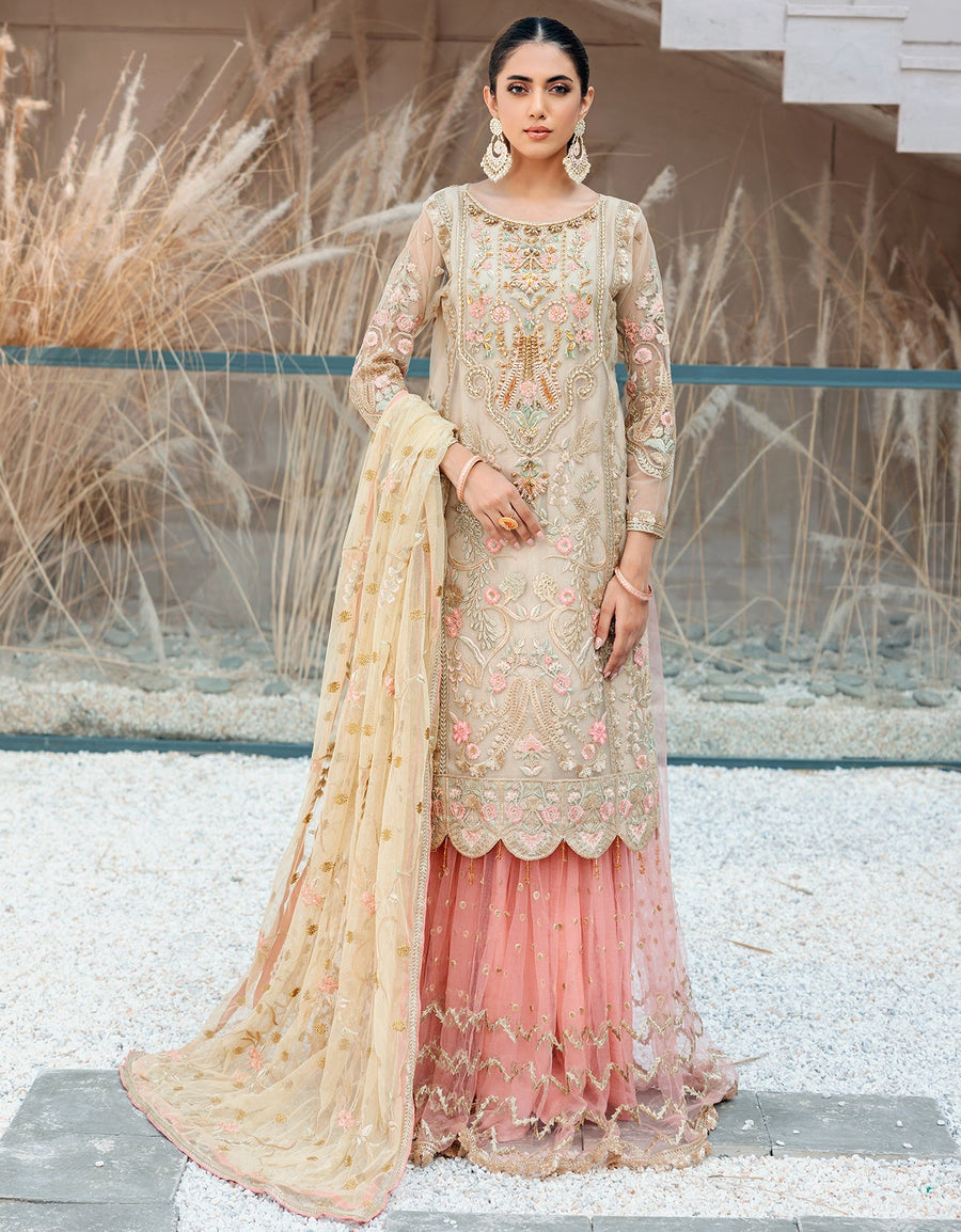 Emaan Adeel Belle Robe Luxury Net Unstitched 3Pc Suit BL-507