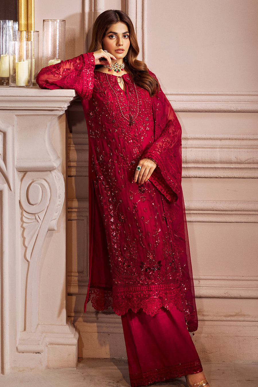 Elaine by Emaan Adeel Embroidered Chiffon Unstitched 3Pc Suit EL-08