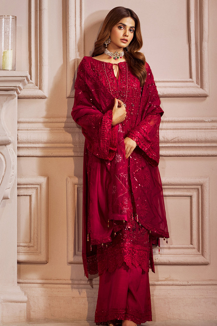Elaine by Emaan Adeel Embroidered Chiffon Unstitched 3Pc Suit EL-08