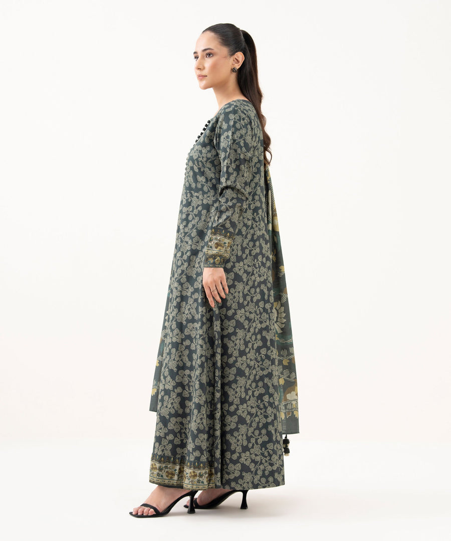 Sapphire Printed Linen Unstitched 3Pc Suit 0U3PDY25V933