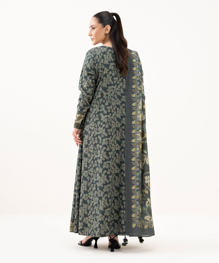 Sapphire Printed Linen Unstitched 3Pc Suit 0U3PDY25V933