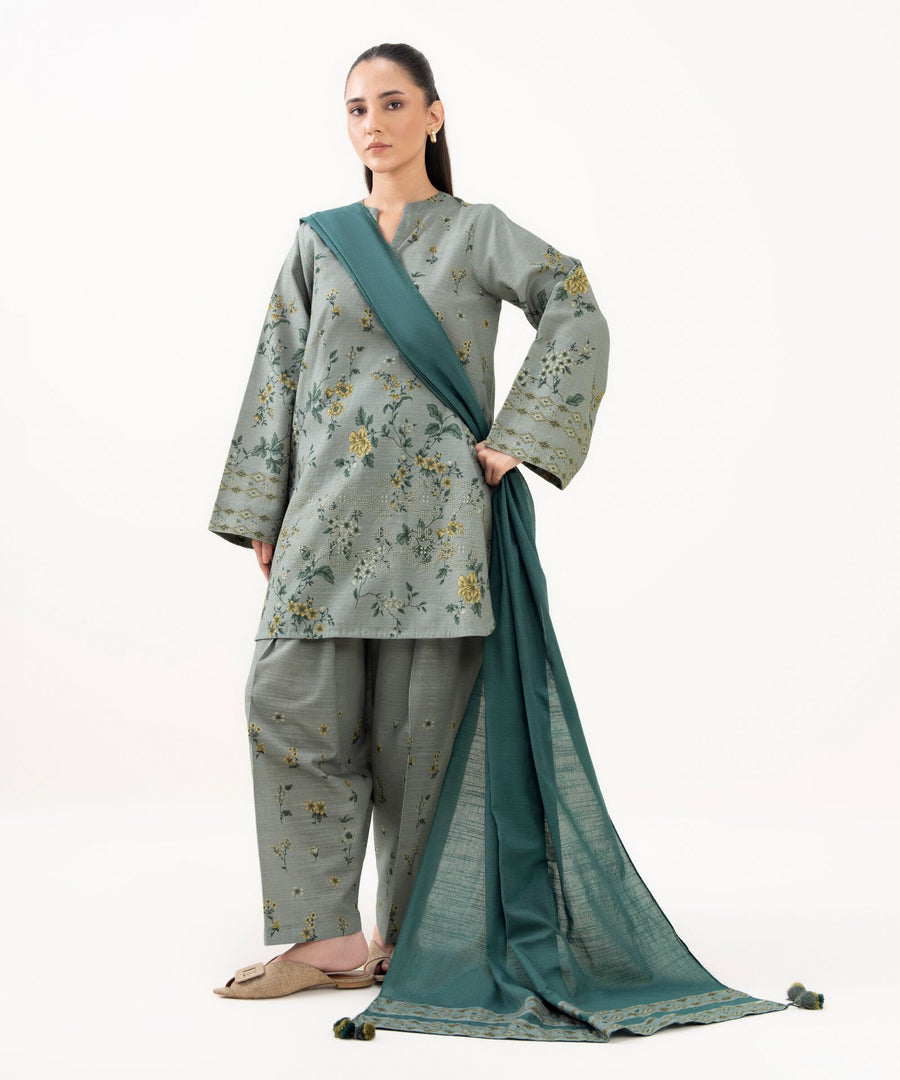 Sapphire Printed Khaddar Unstitched 3Pc Suit 0U3PDY25V96B