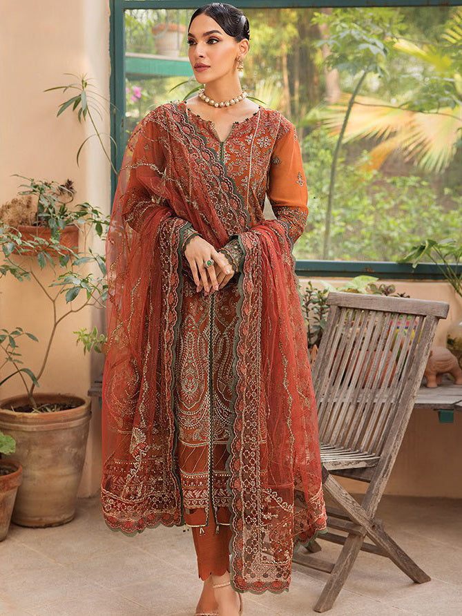 LaMode by Xenia Formals Unstitched Chiffon 3Pc Suit D-10 SOPHIEE