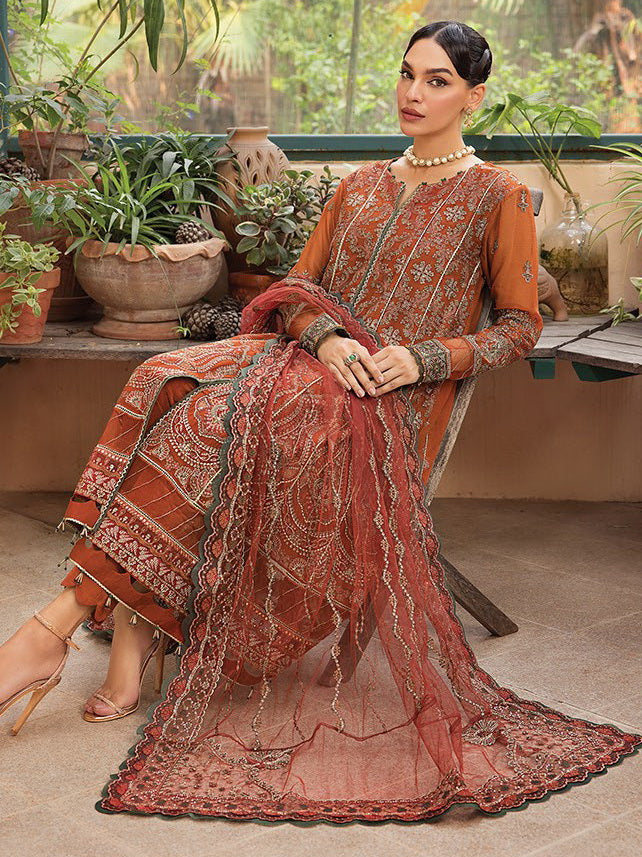 LaMode by Xenia Formals Unstitched Chiffon 3Pc Suit D-10 SOPHIEE
