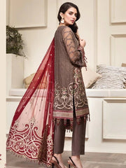 Jazmin Luxury Embroidered Chiffon Unstitched 3Pc Suit D-10 SHERENE