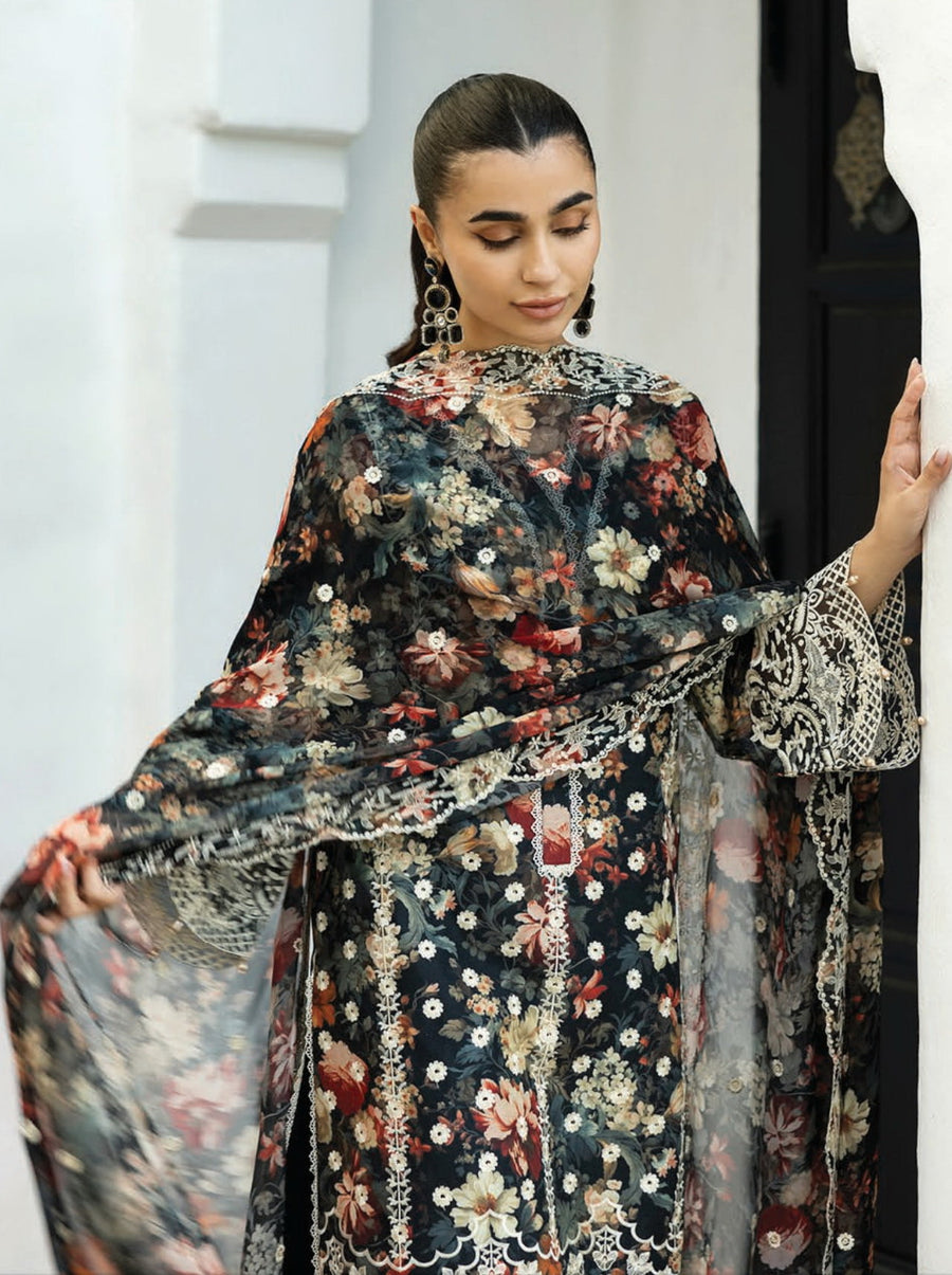 Zainab Chottani Embroidered Chikankari Lawn Unstitched 3Pc Suit D-10A Reeya