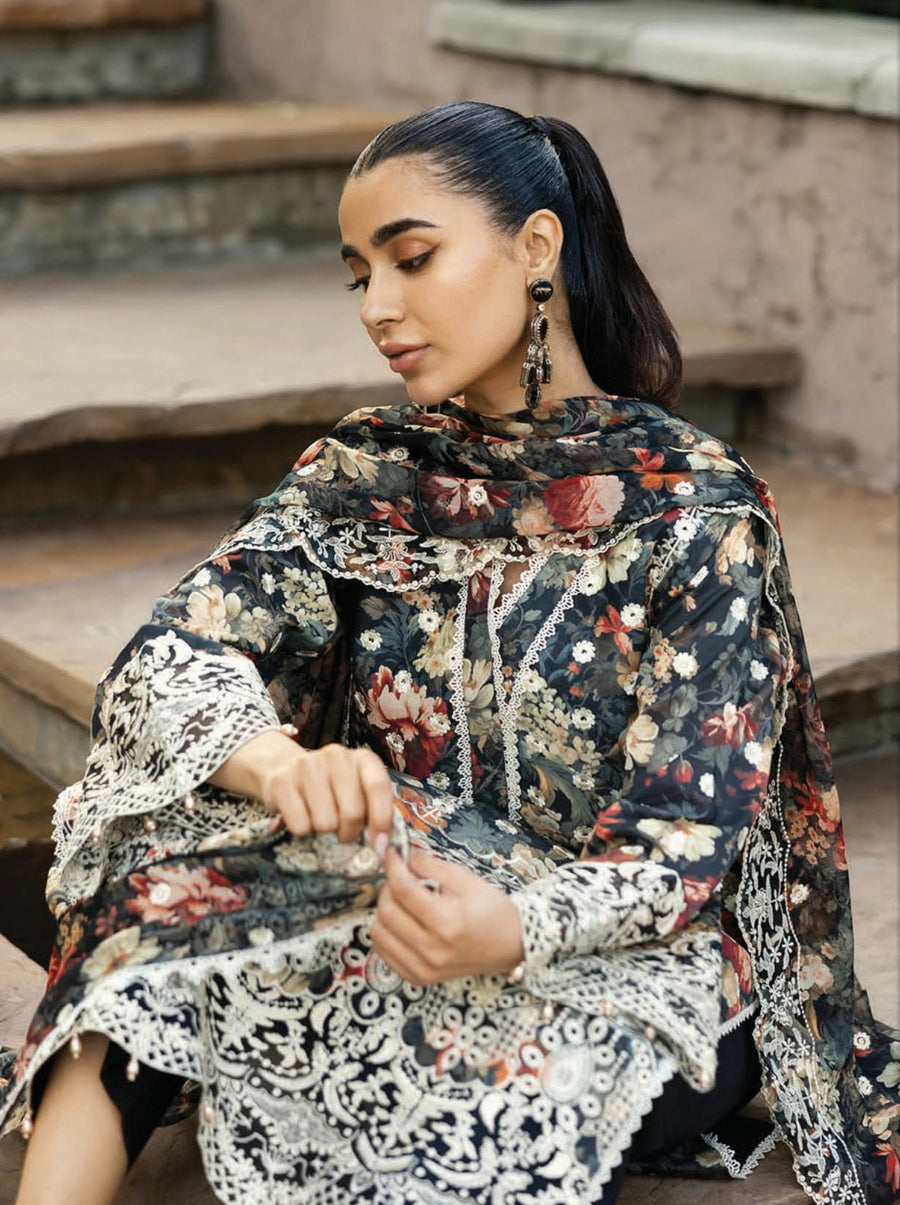 Zainab Chottani Embroidered Chikankari Lawn Unstitched 3Pc Suit D-10A Reeya