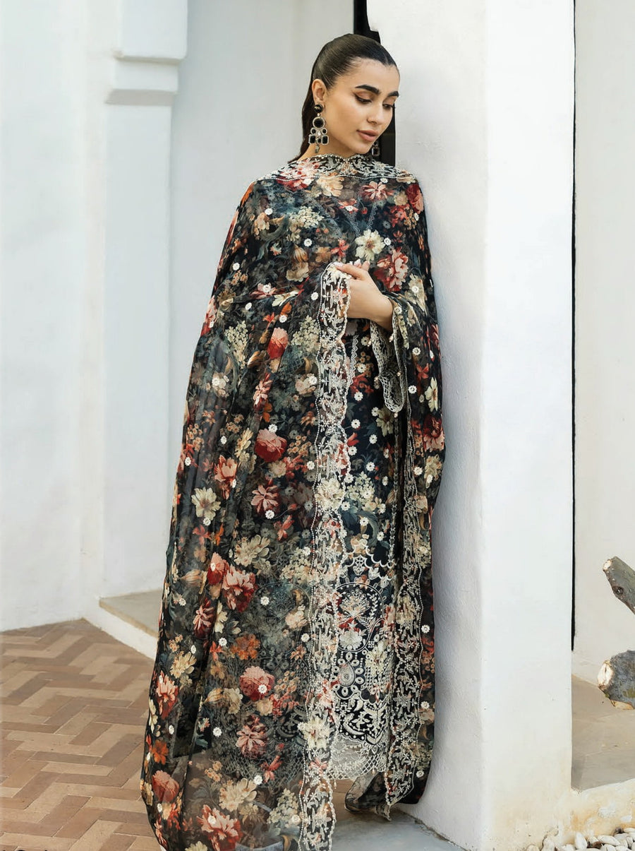 Zainab Chottani Embroidered Chikankari Lawn Unstitched 3Pc Suit D-10A Reeya
