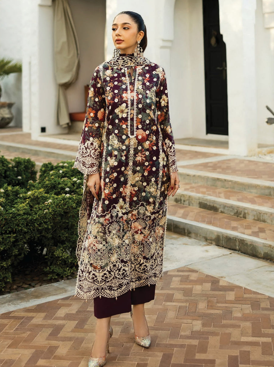 Zainab Chottani Embroidered Chikankari Lawn Unstitched 3Pc Suit D-10B Reeya