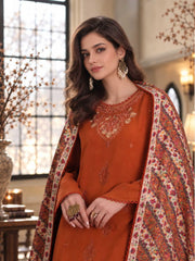 Noor by Saadia Asad Printskhaas Embroidered Linen Unstitched 3Pc Suit D-10B
