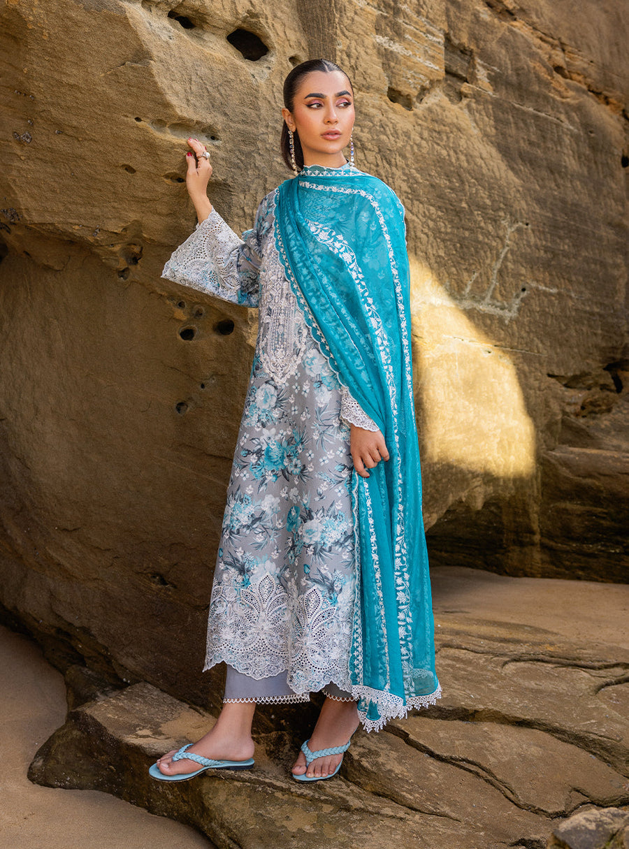 Zainab Chottani Embroidered Chikankari Lawn Unstitched 3Pc Suit D-10B Lana