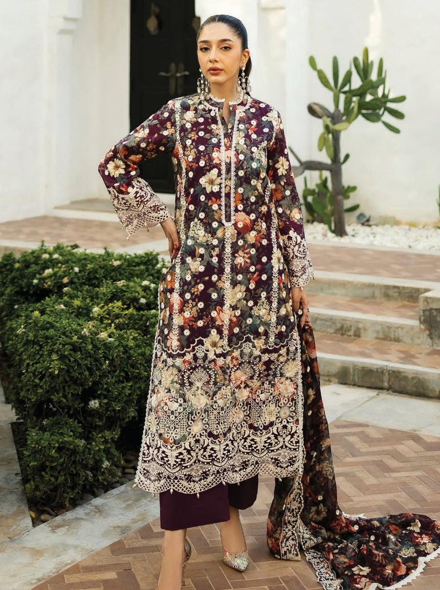 Zainab Chottani Embroidered Chikankari Lawn Unstitched 3Pc Suit D-10B Reeya