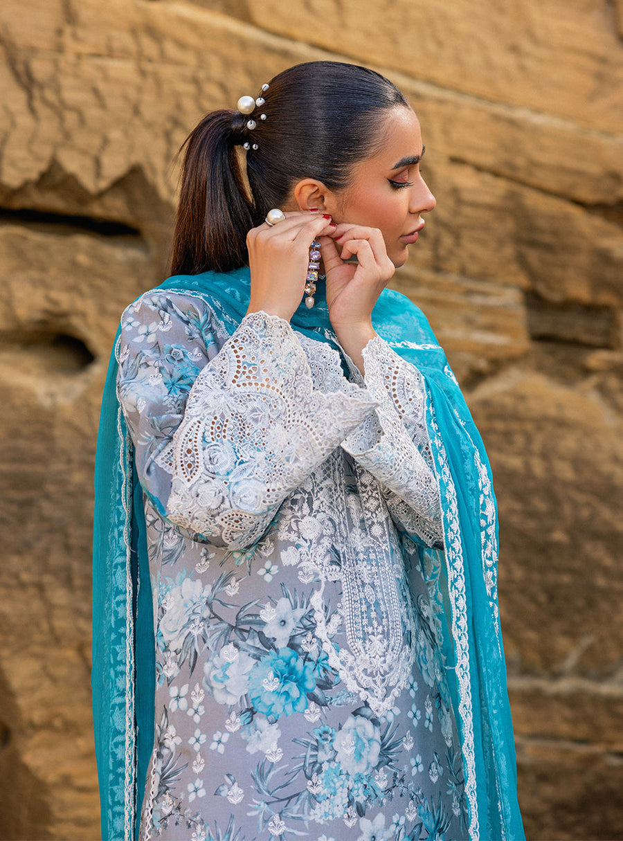 Zainab Chottani Embroidered Chikankari Lawn Unstitched 3Pc Suit D-10B Lana