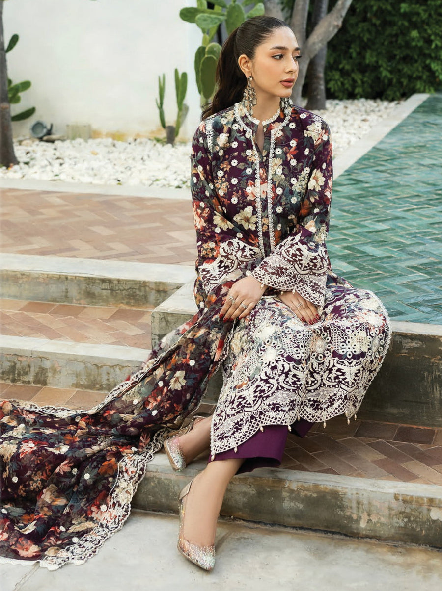 Zainab Chottani Embroidered Chikankari Lawn Unstitched 3Pc Suit D-10B Reeya