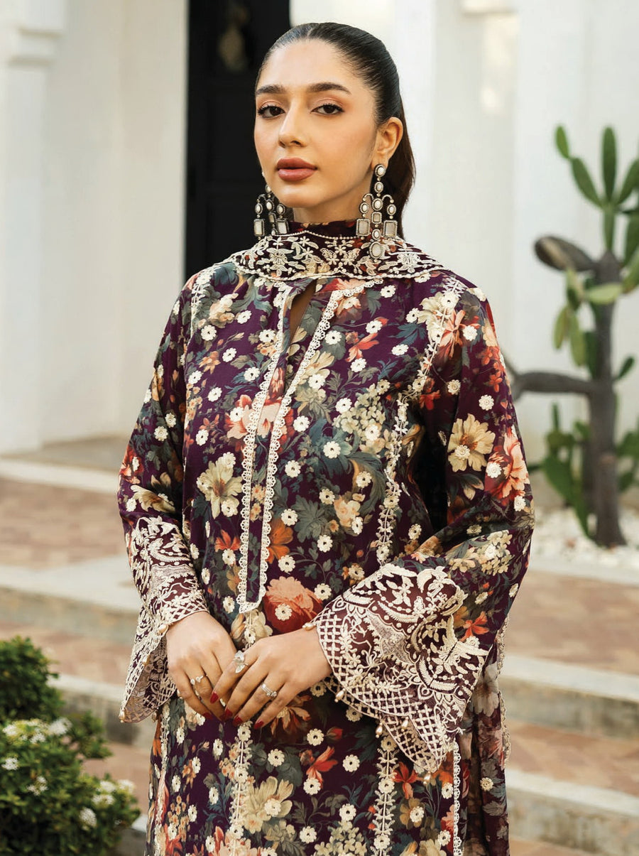 Zainab Chottani Embroidered Chikankari Lawn Unstitched 3Pc Suit D-10B Reeya