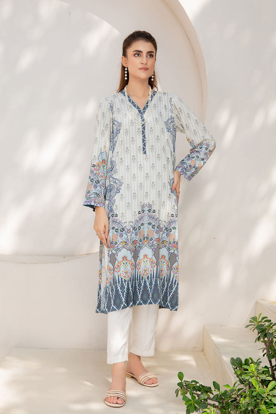 Safwa Tia Digital Printed Viscose Unstitched 1Piece Kurti VTC-10