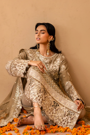 Emaan Adeel Sheherzadi Embroidered Chiffon Unstitched 3Pc Suit - ULFAT