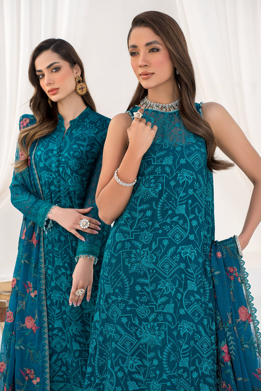 Zarif La Celeste Unstitched Embroidered Chiffon 3Pc Suit ZLC 03 GARDENIA