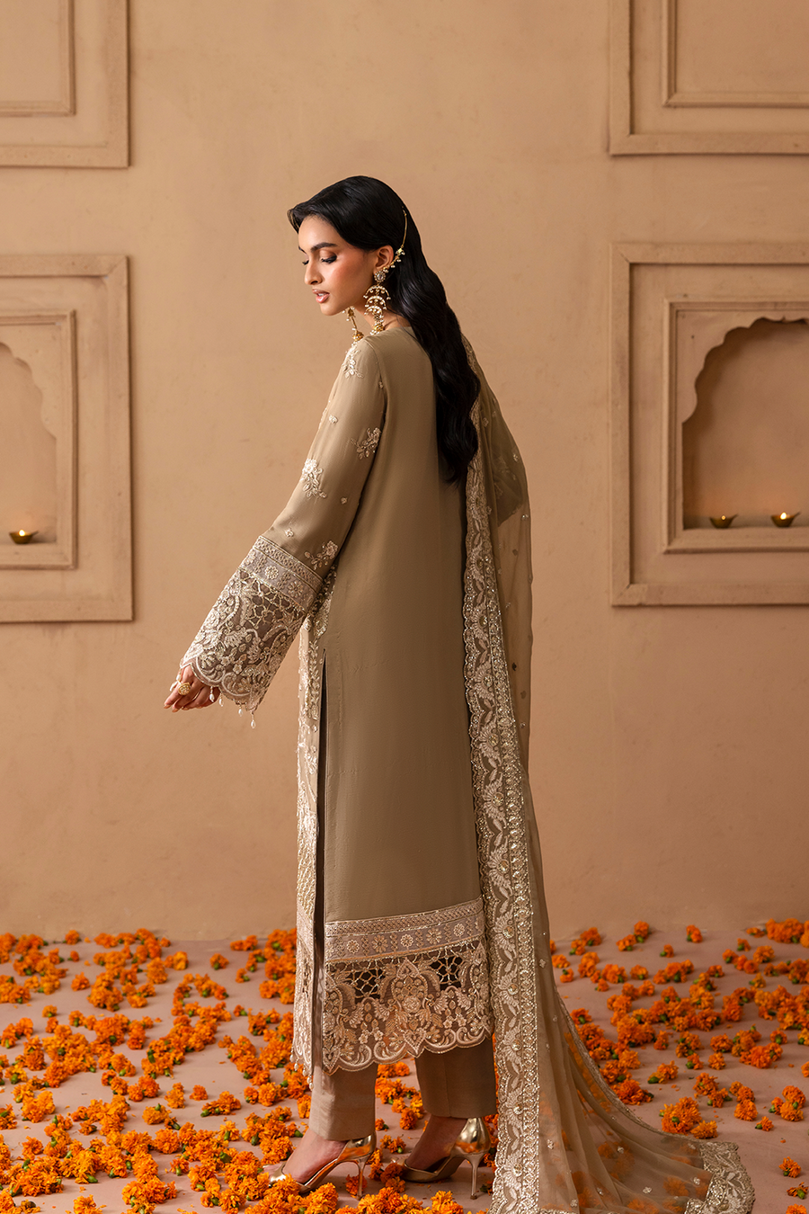 Emaan Adeel Sheherzadi Embroidered Chiffon Unstitched 3Pc Suit - ULFAT